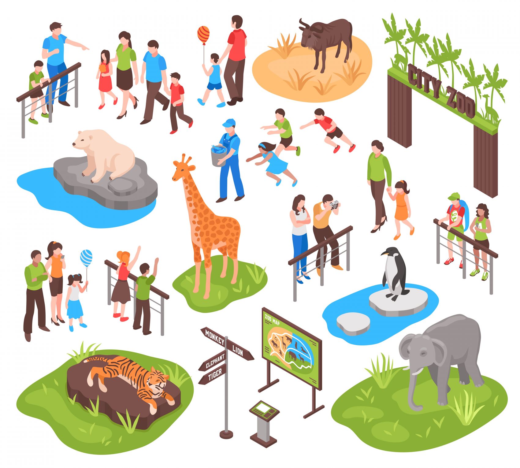 卡通手绘动物园背景素材免费下载 - 觅知网