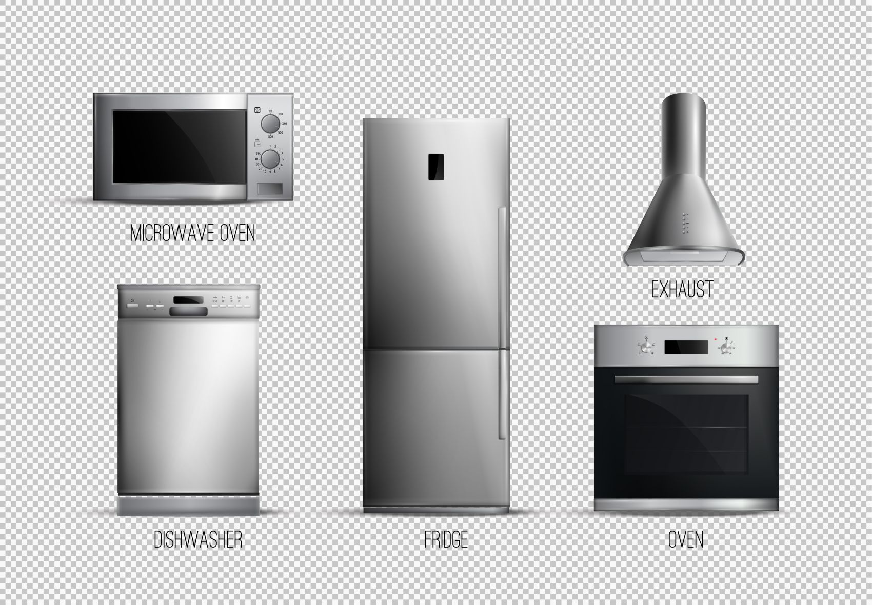 银白色厨房家电素材图片