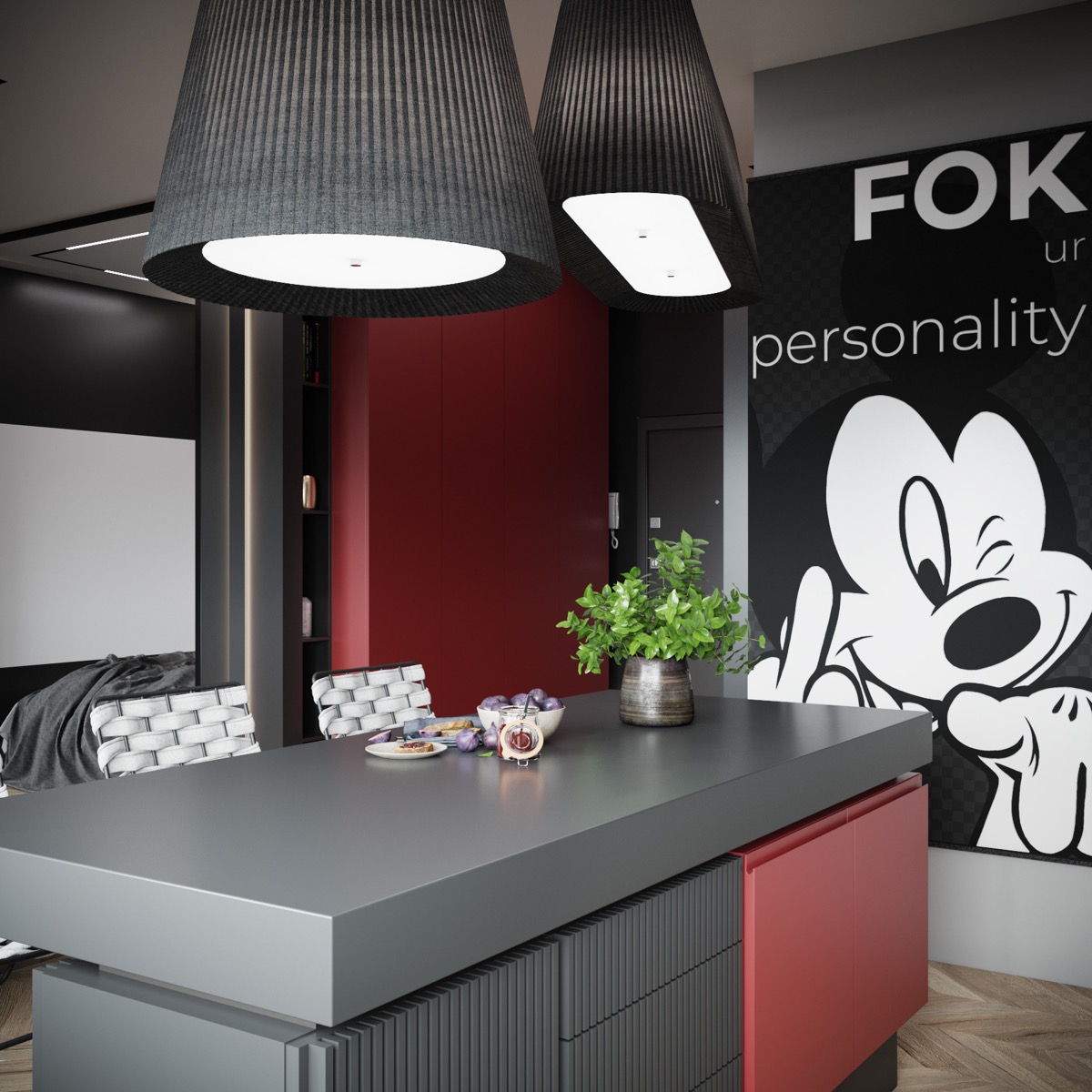 用红色和蓝色提升的家居装饰---酷图编号17