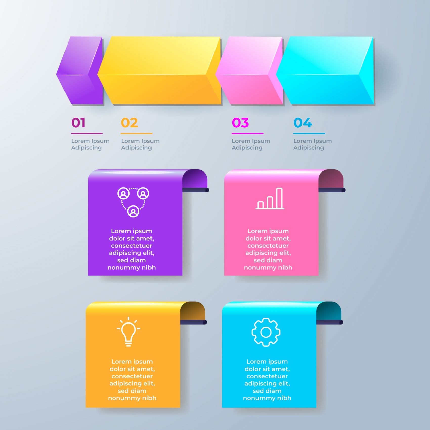 多彩3d光泽信息图表图片