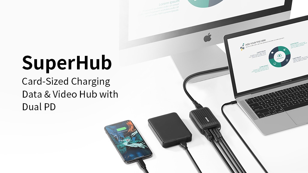 SuperHub-具有双PD卡大小的充电,数据和视频集线器---酷图编号2