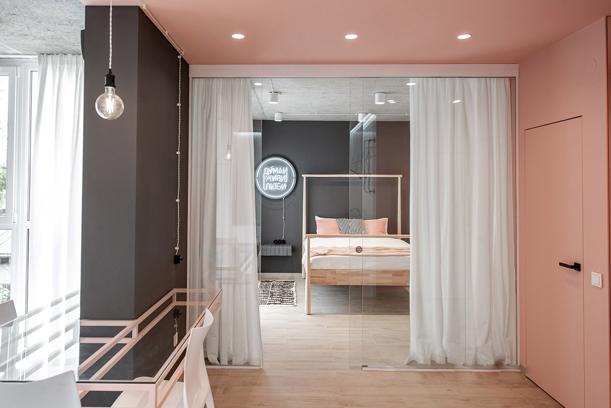 带有酷炫独特设计功能的粉色和灰色居家室内设计---酷图编号21