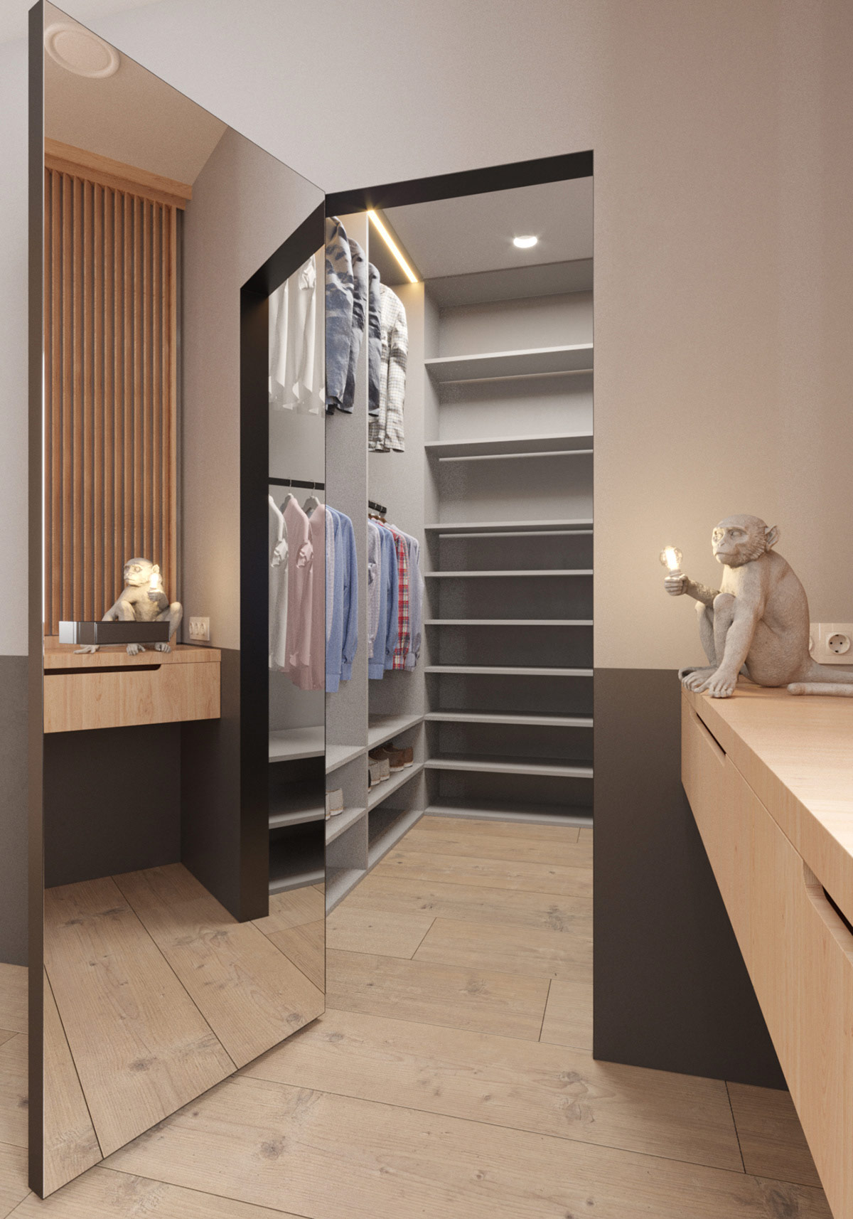 带有酷炫独特设计功能的粉色和灰色居家室内设计---酷图编号5