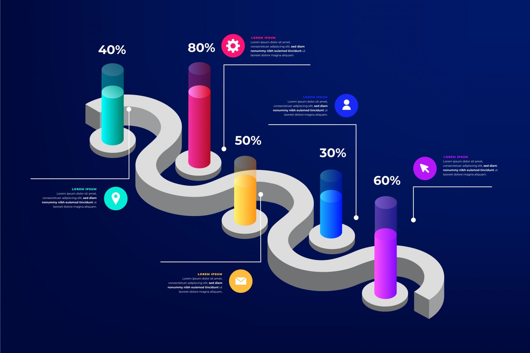 立体曲线的圆柱体素材图片