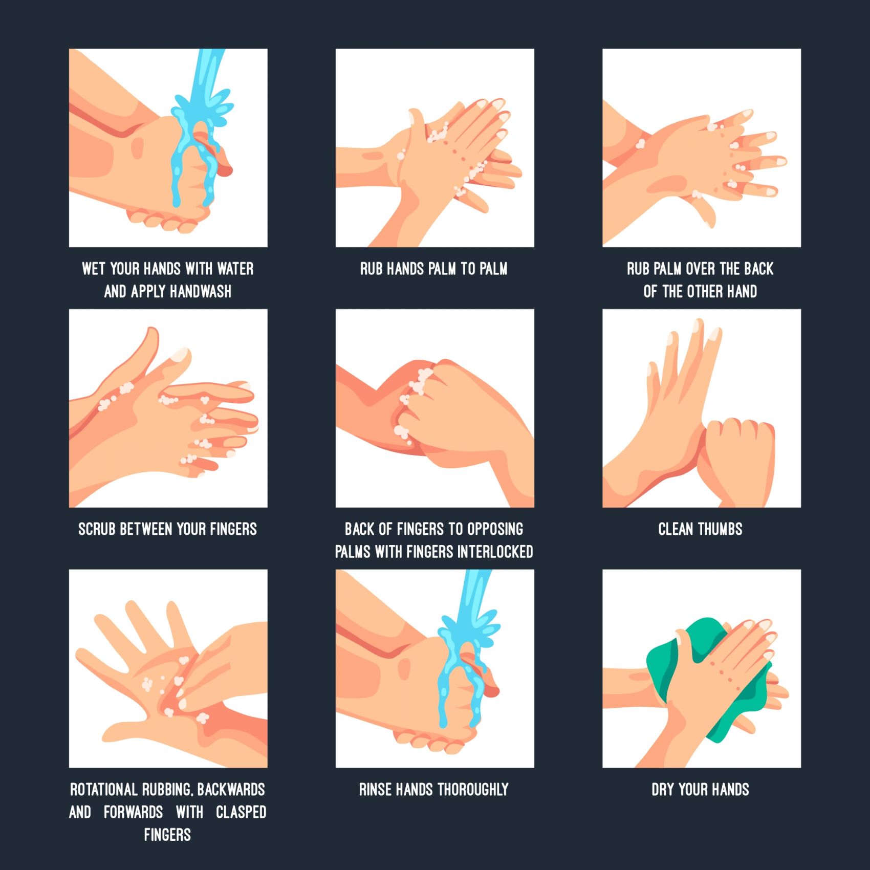 洗手的卡通海报素材图片