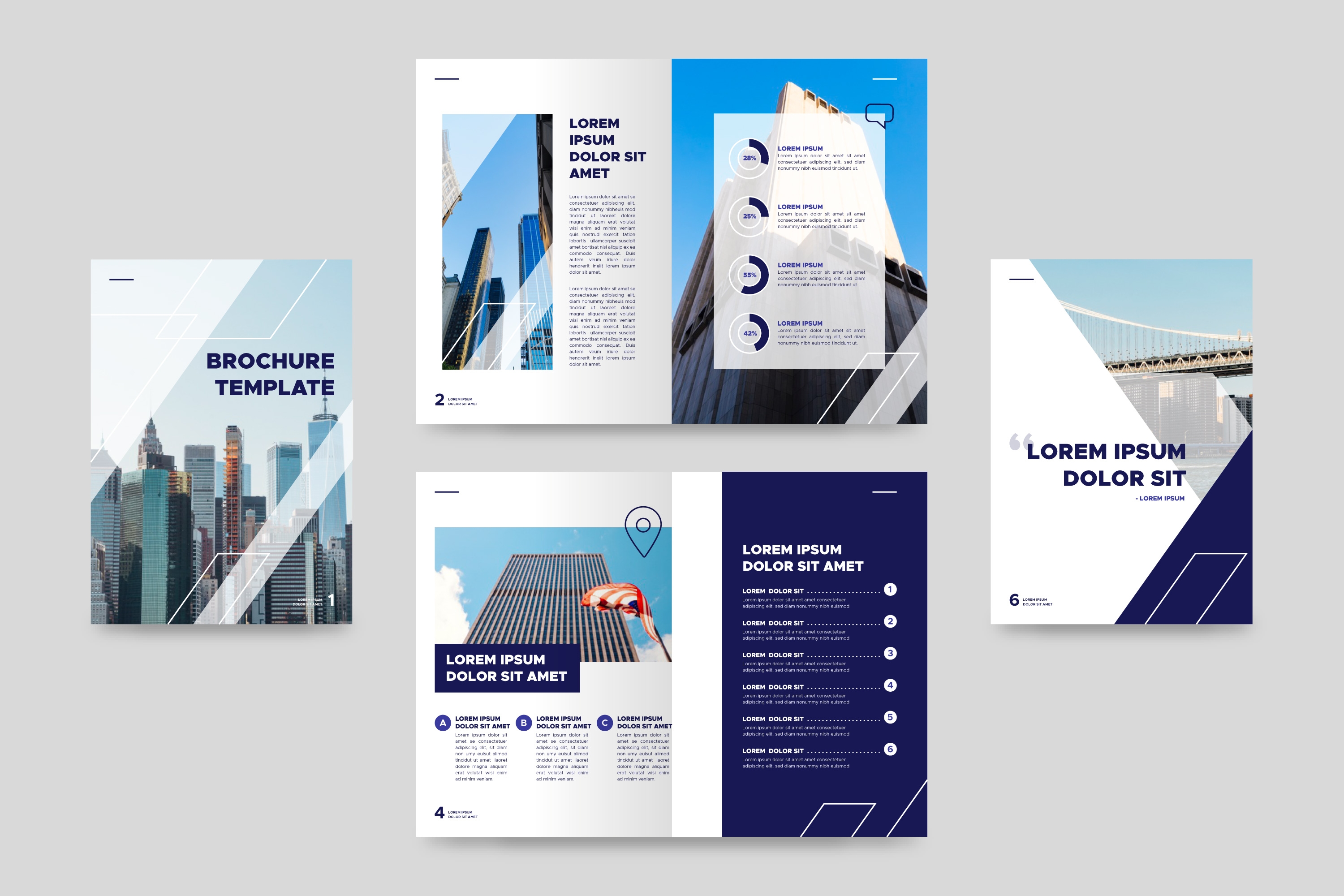 时尚简洁的双折业企业宣传册手册模板