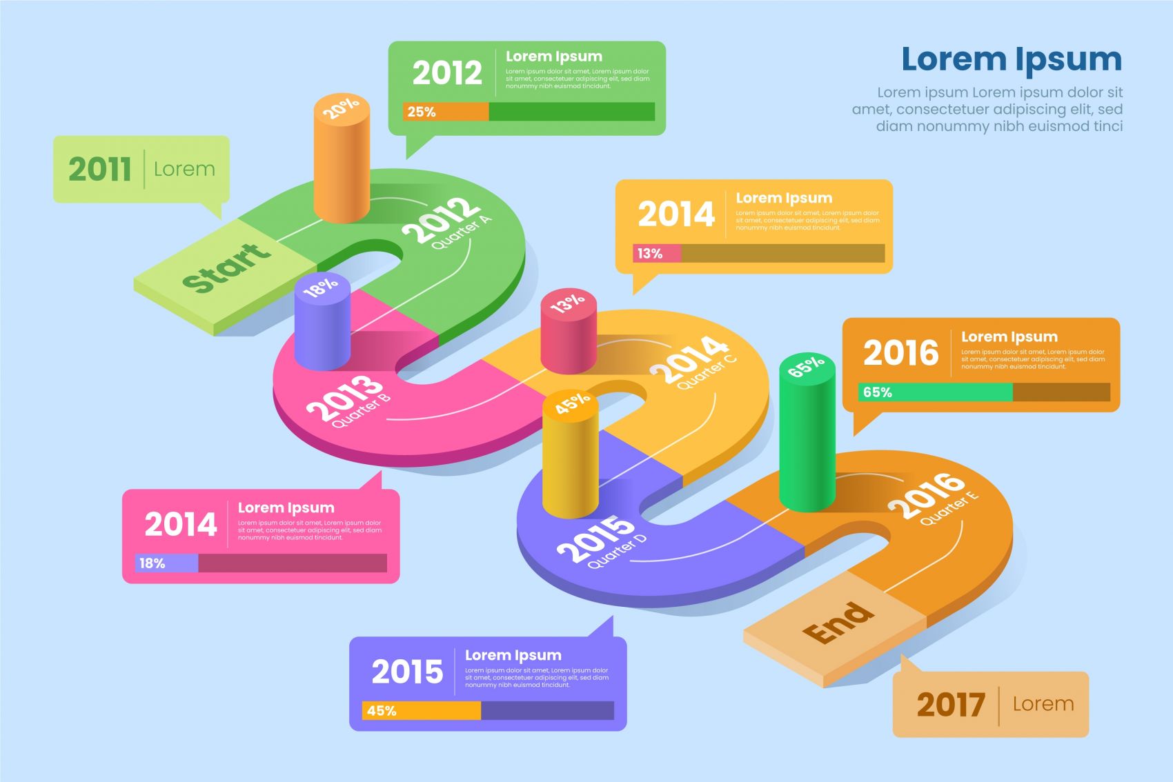 带细节的多彩等距图表图片