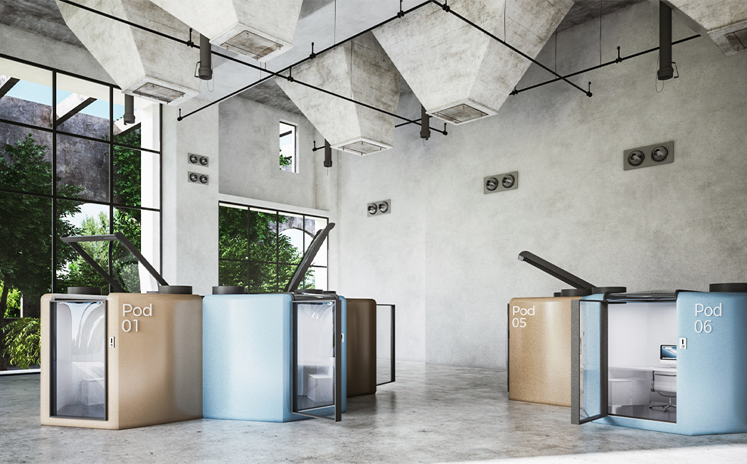 旨在让员工返回办公室隔离的密封工作吊舱---酷图编号6