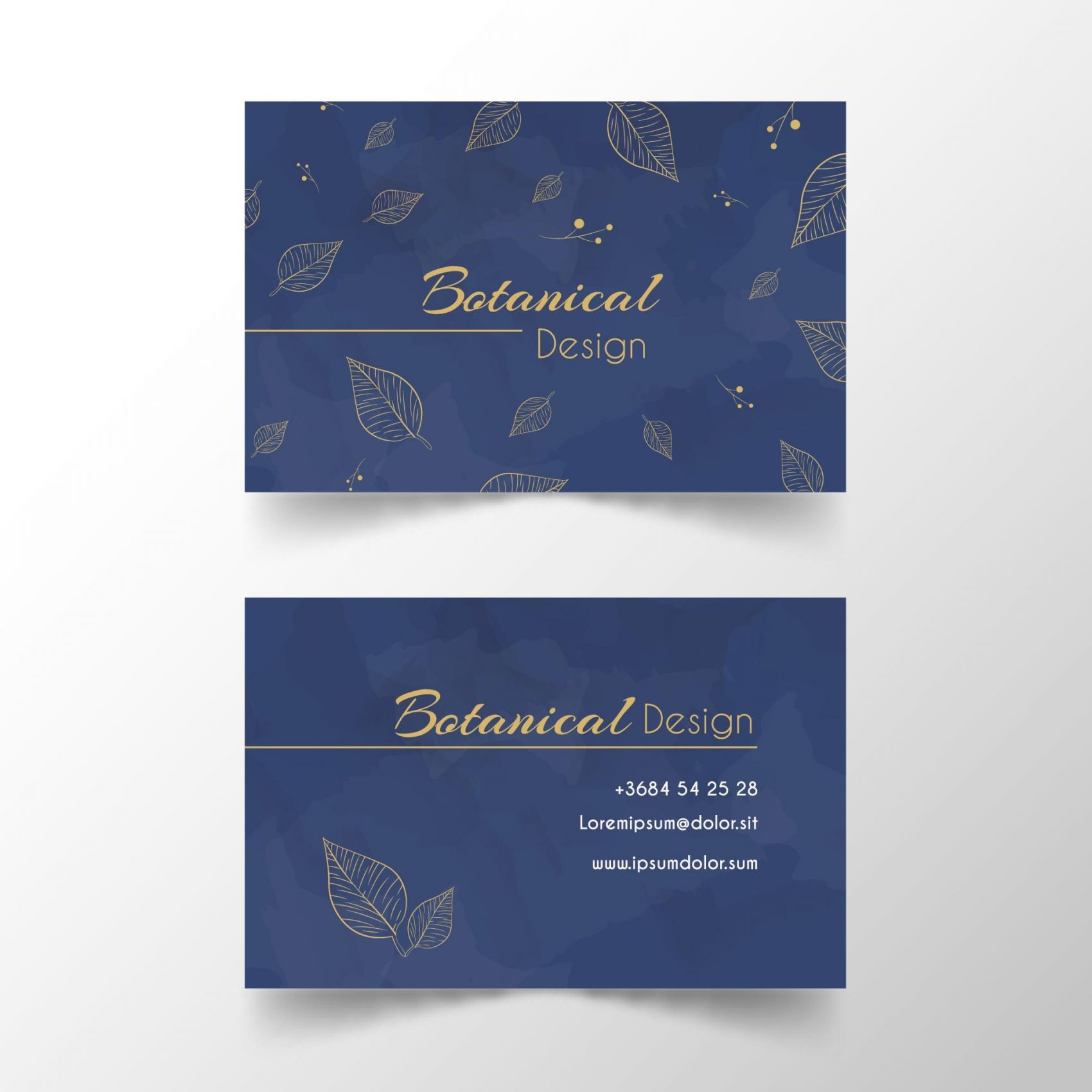 蓝色金箔的企业名片素材下载图片