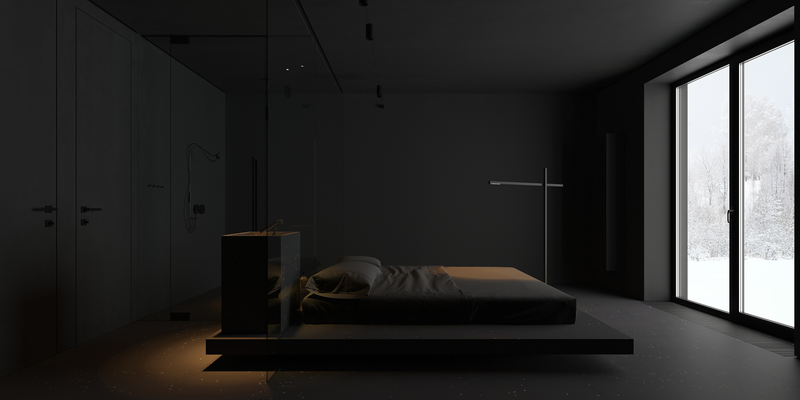 96㎡高级黑的家 | 33BY Architecture-设计案例-建E室内设计网