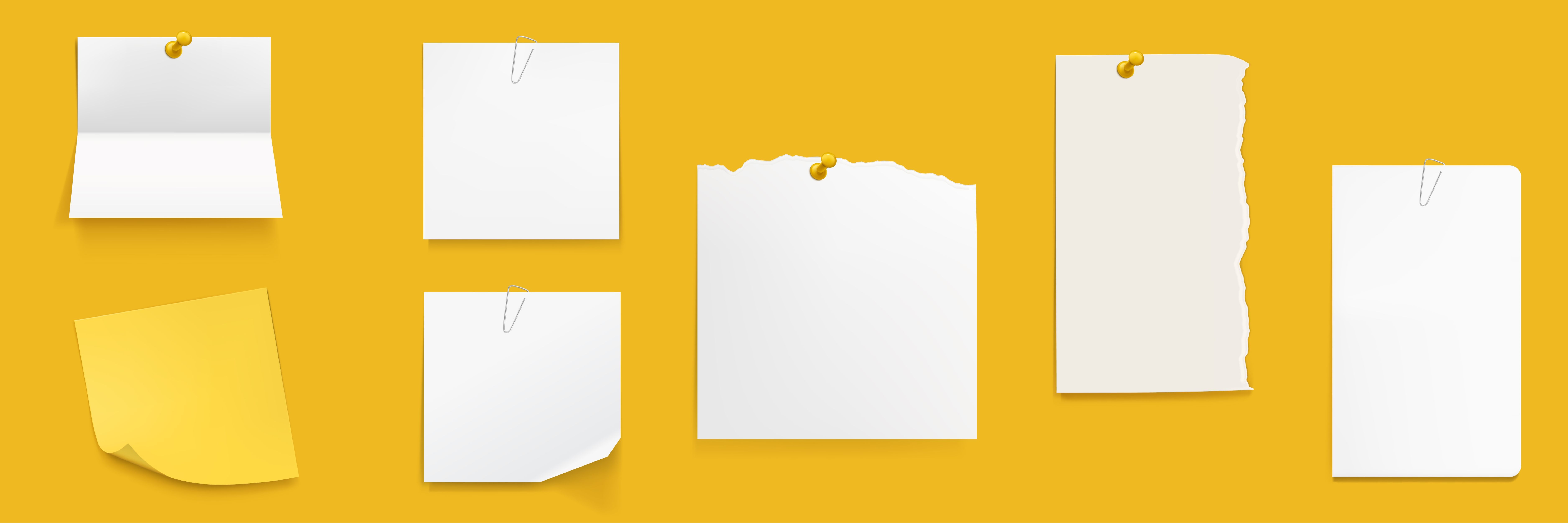 图库素材 - ai源文件 素材信息简介:黄色背景墙上的白色便签纸素材