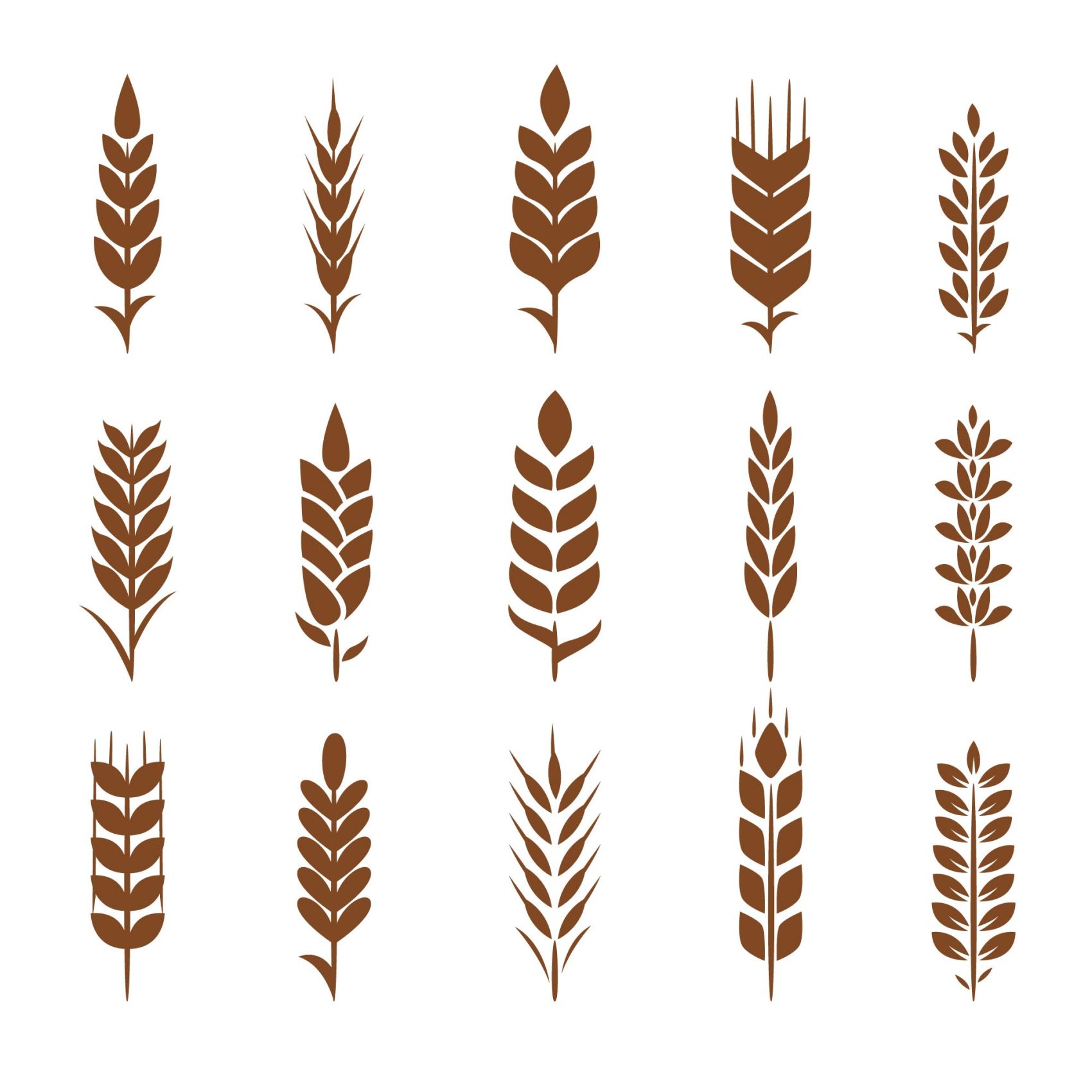 小麦剪影集合图片