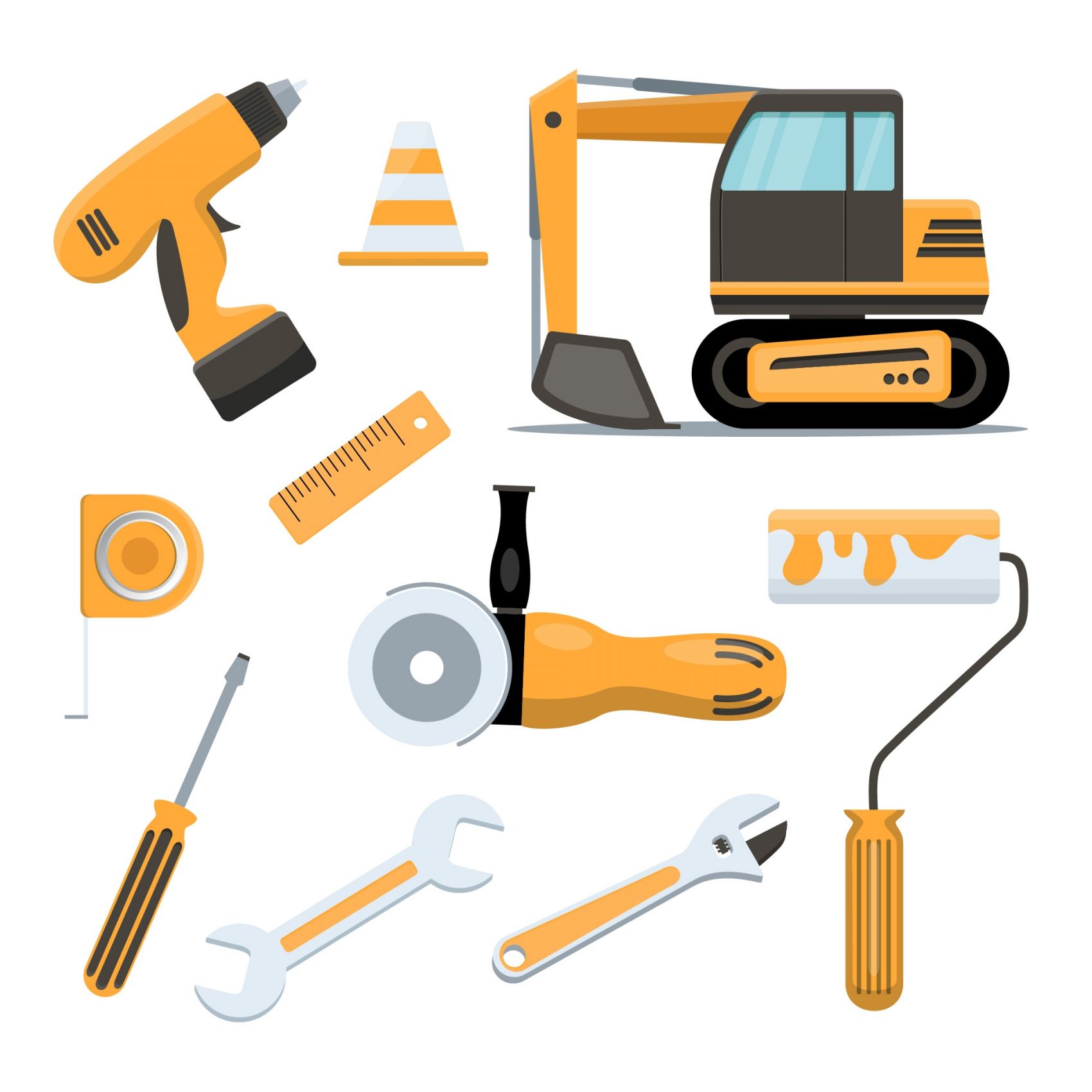 扁平建筑工具设备集合图片