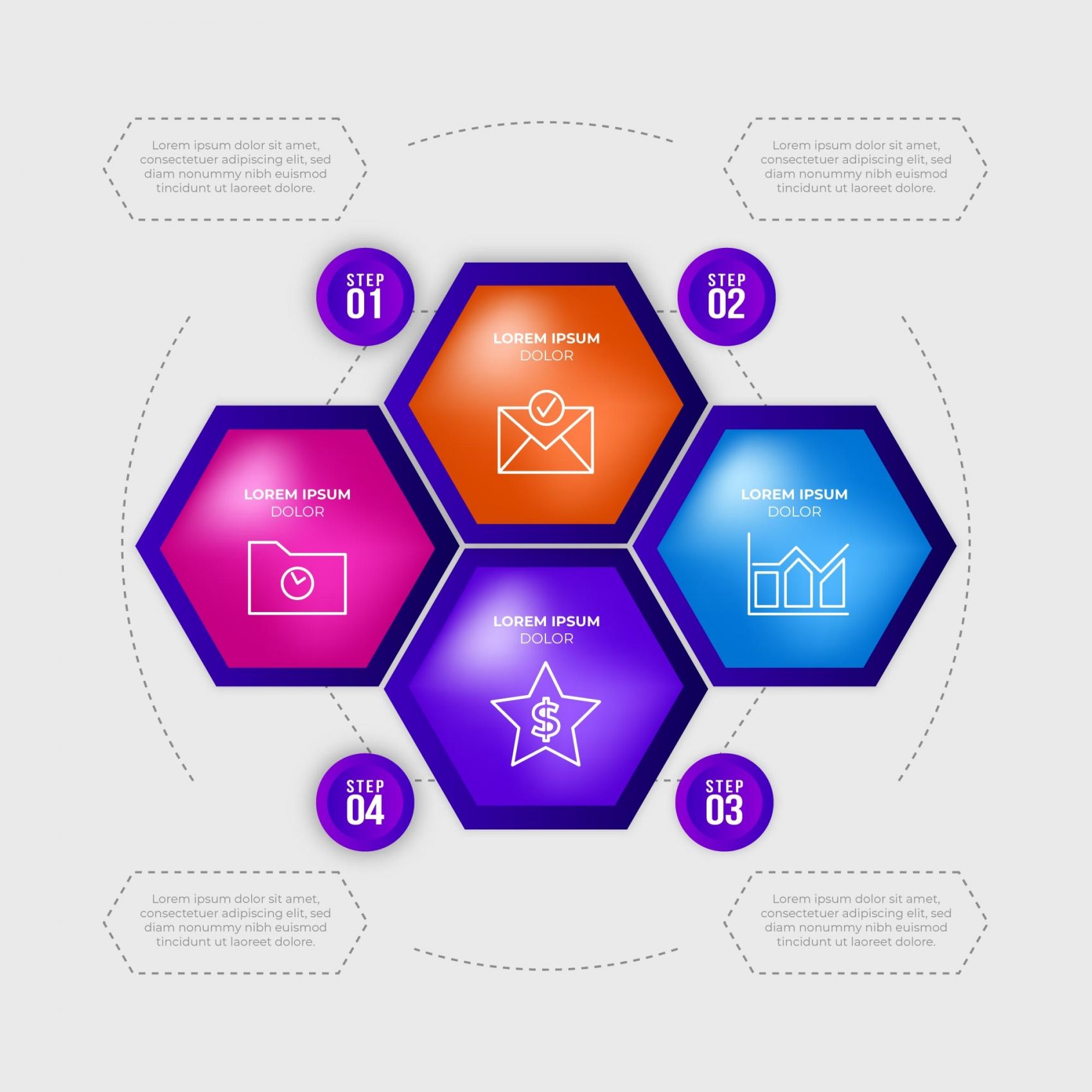 六边形蜂巢型信息图表封面大图
