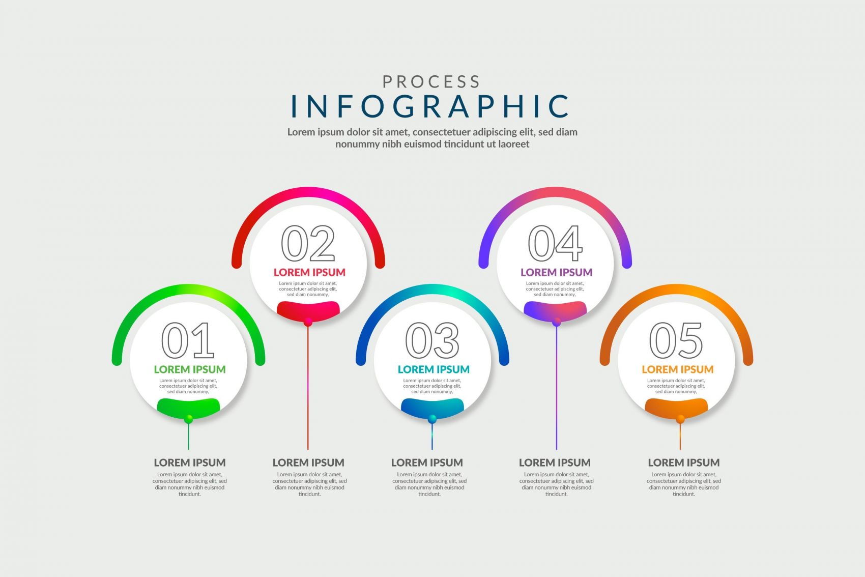彩色圆形装饰的数字步骤素材图片
