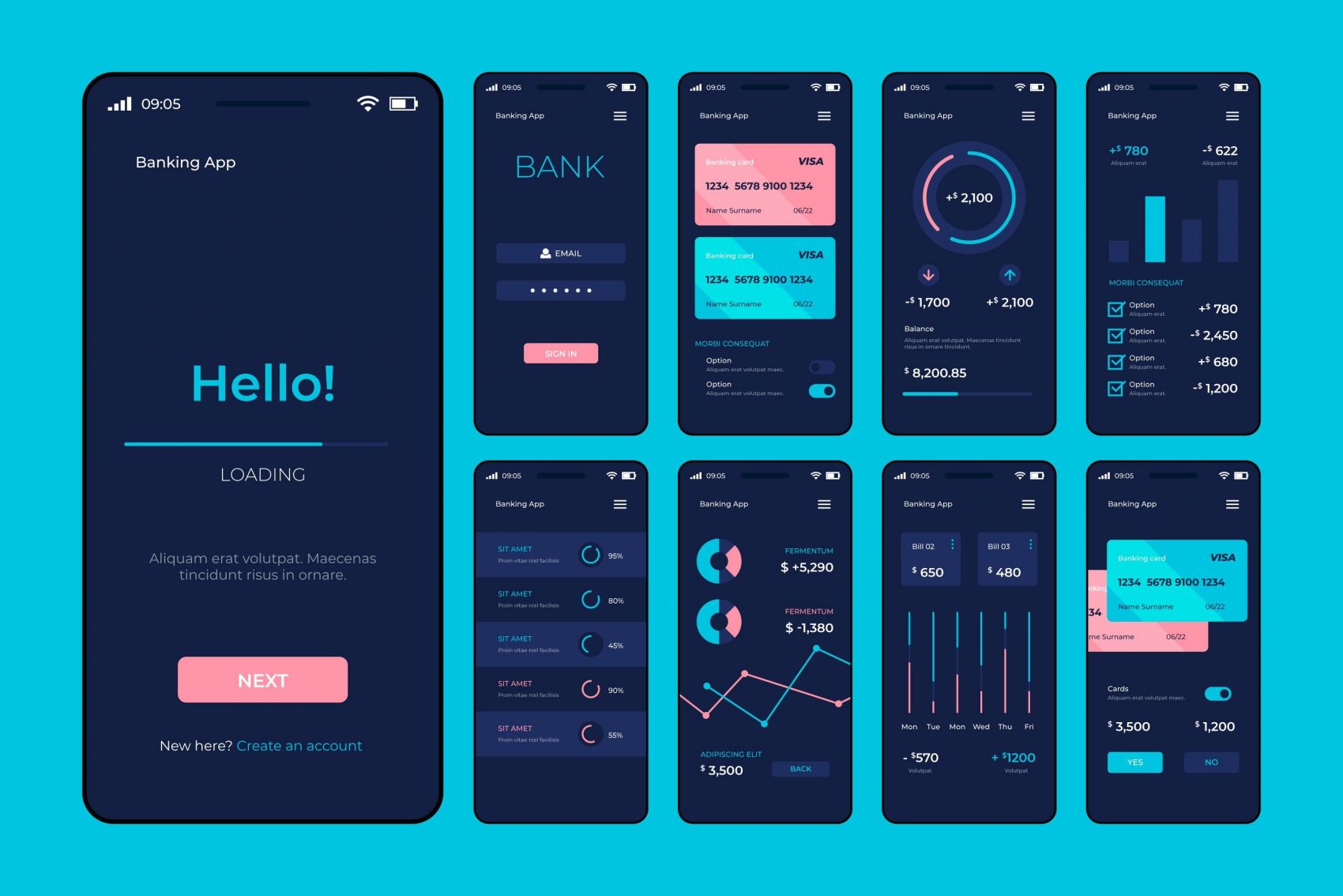 手机APP端时尚数据图表信息图图片