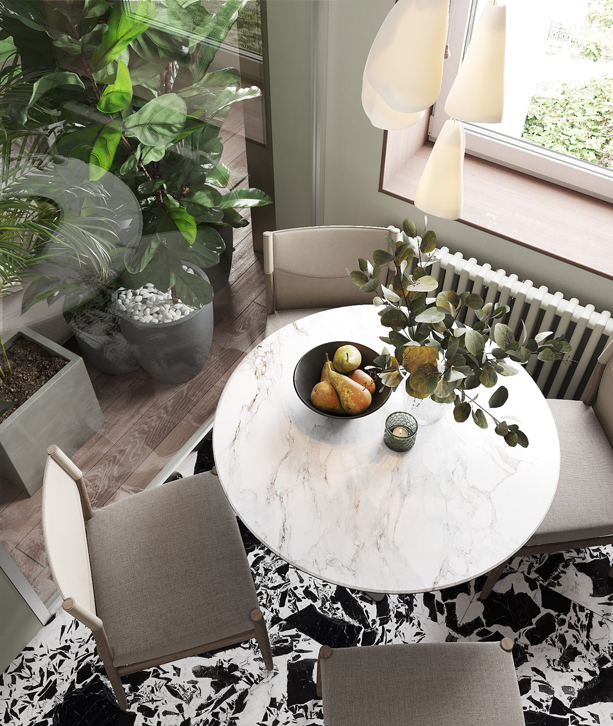 淡绿色装饰的室内设计---酷图编号14