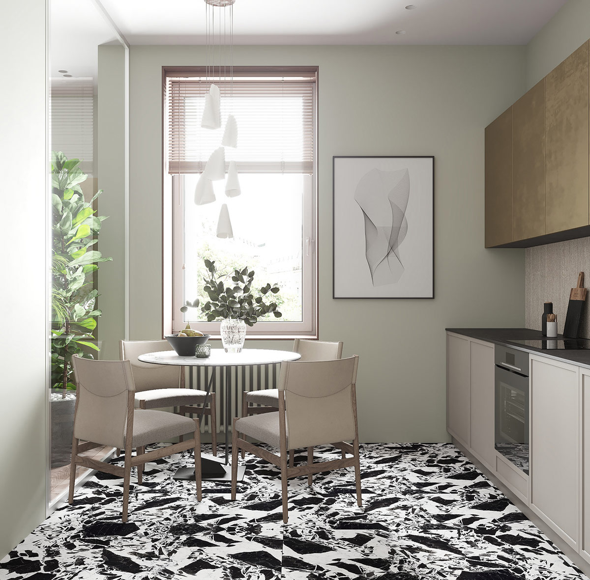 淡绿色装饰的室内设计---酷图编号13