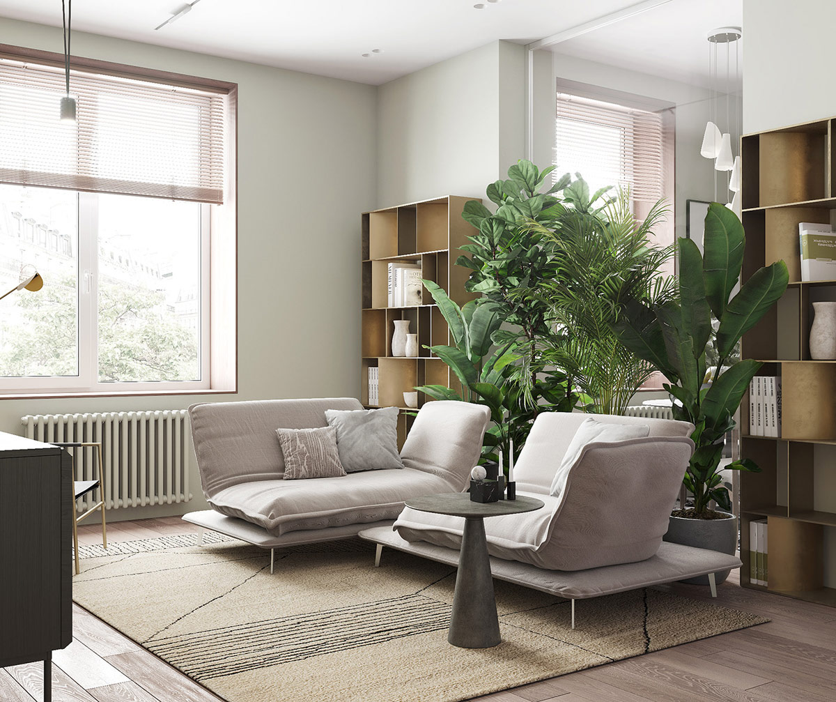 淡绿色装饰的室内设计---酷图编号3