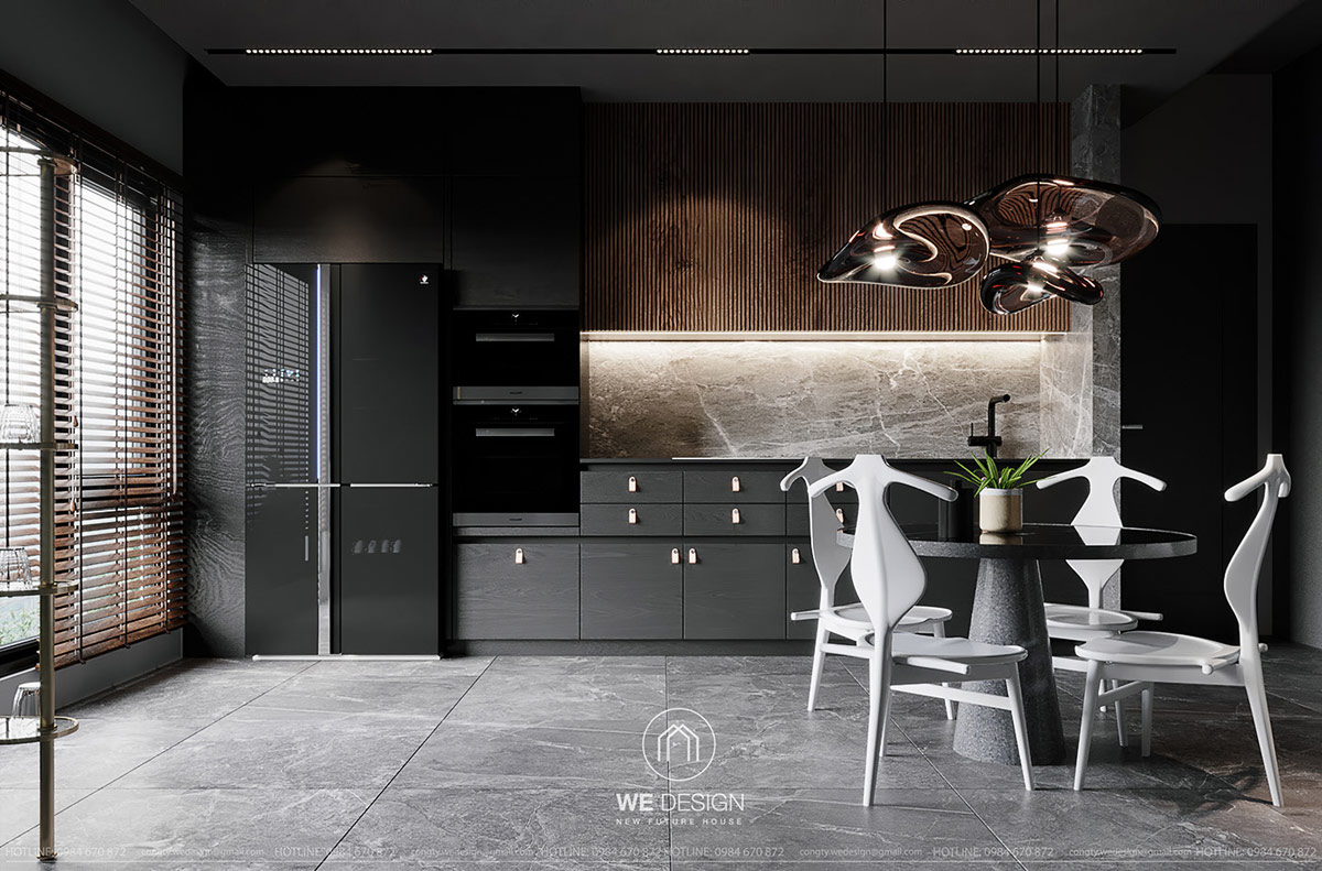 用黑色和灰色装饰塑造的深色光滑室内设计---酷图编号22