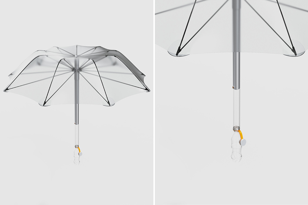 可净化并储存雨水的极简主透明雨伞---酷图编号7