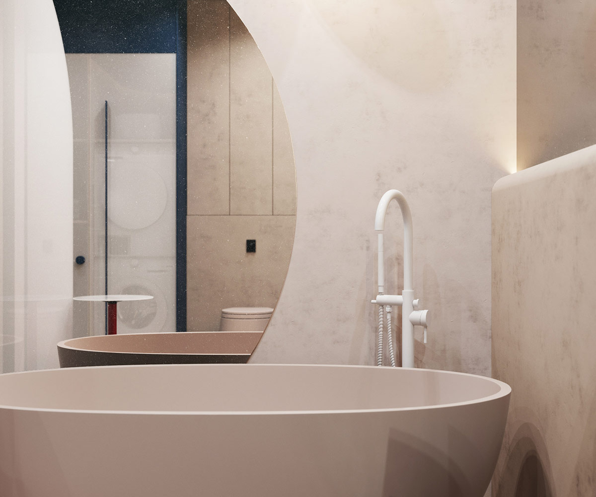 现代红色和蓝色风格的室内设计---酷图编号28