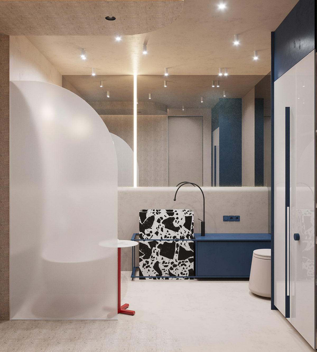 现代红色和蓝色风格的室内设计---酷图编号27