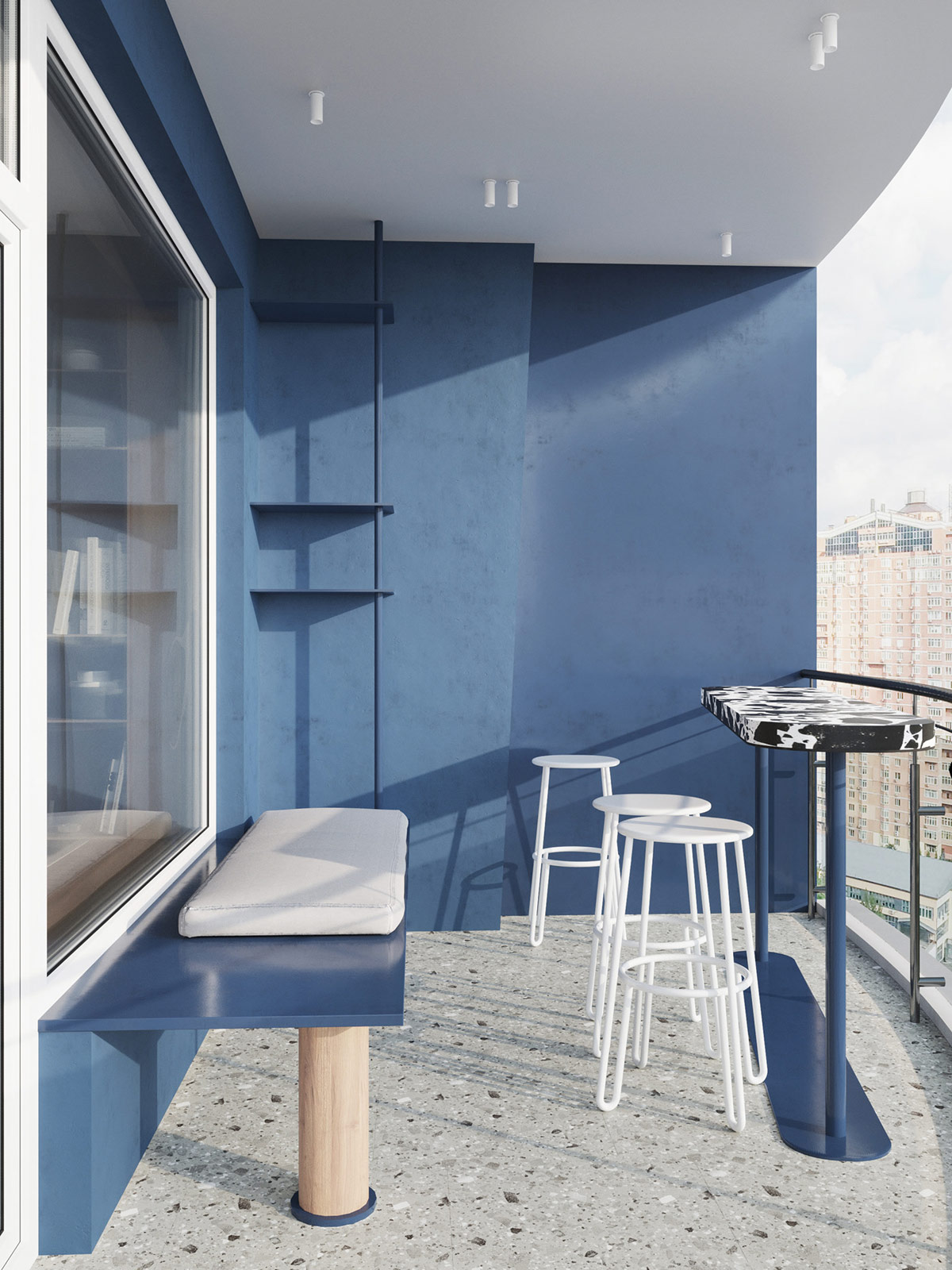 现代红色和蓝色风格的室内设计---酷图编号25