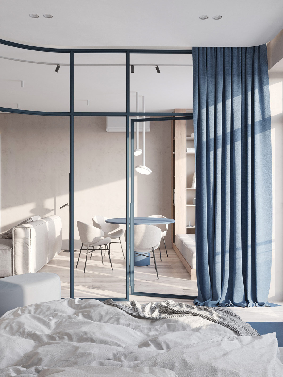 现代红色和蓝色风格的室内设计---酷图编号23