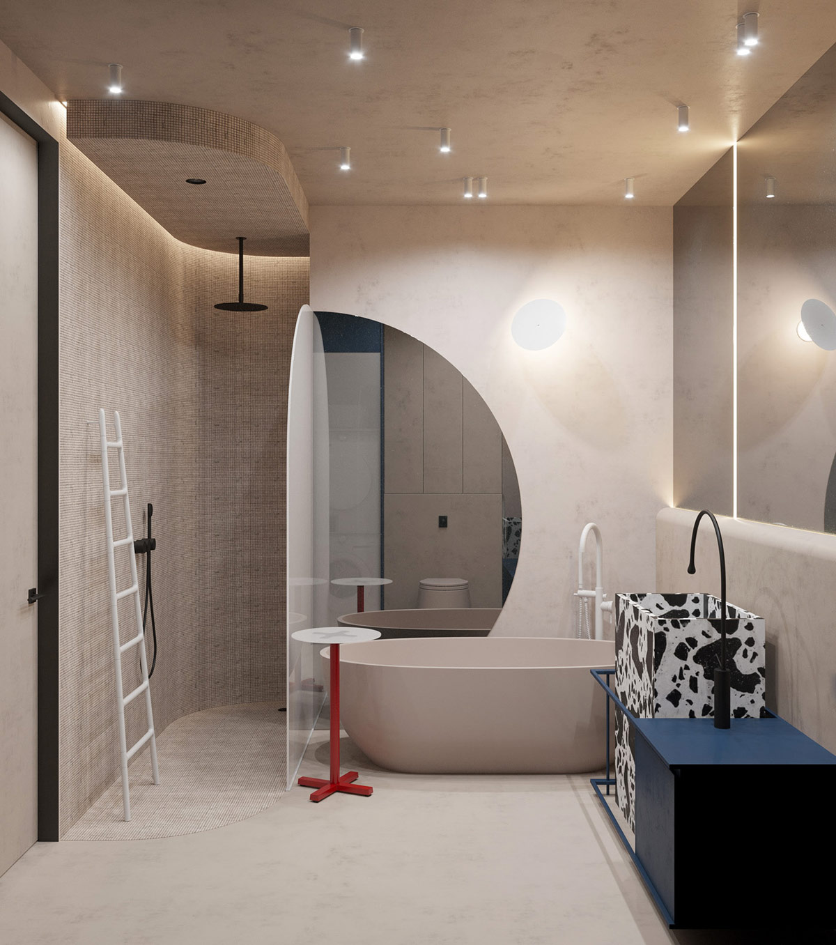 现代红色和蓝色风格的室内设计---酷图编号19