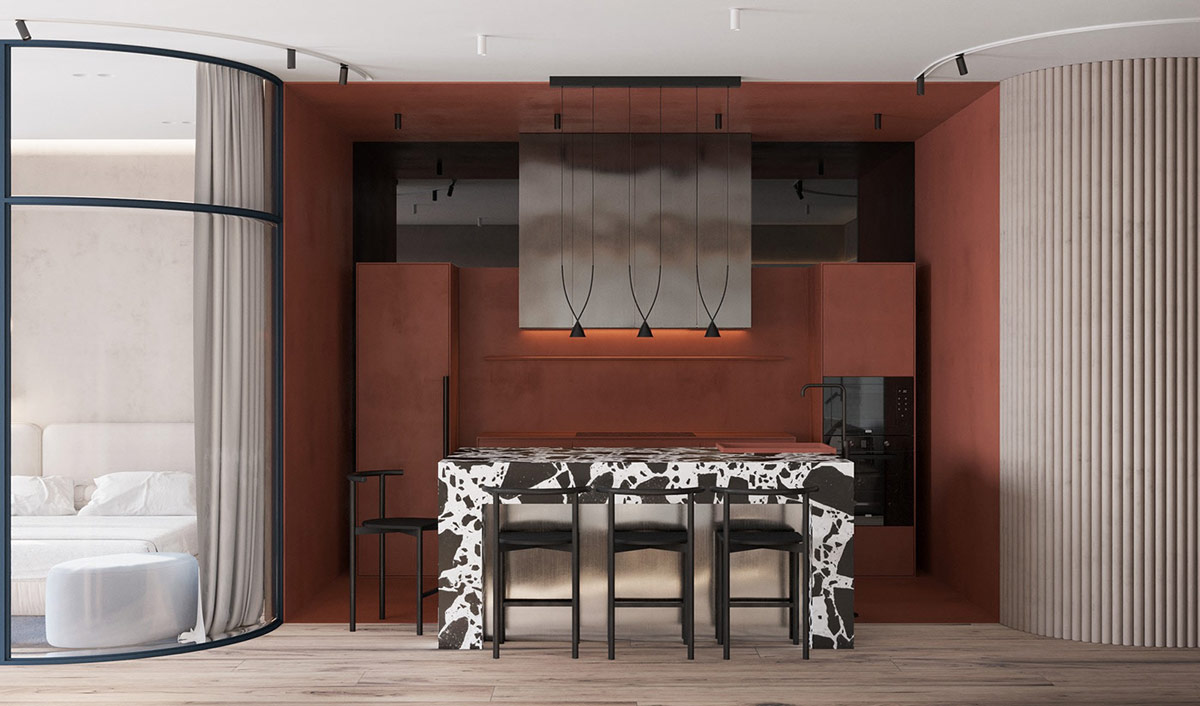 现代红色和蓝色风格的室内设计---酷图编号11