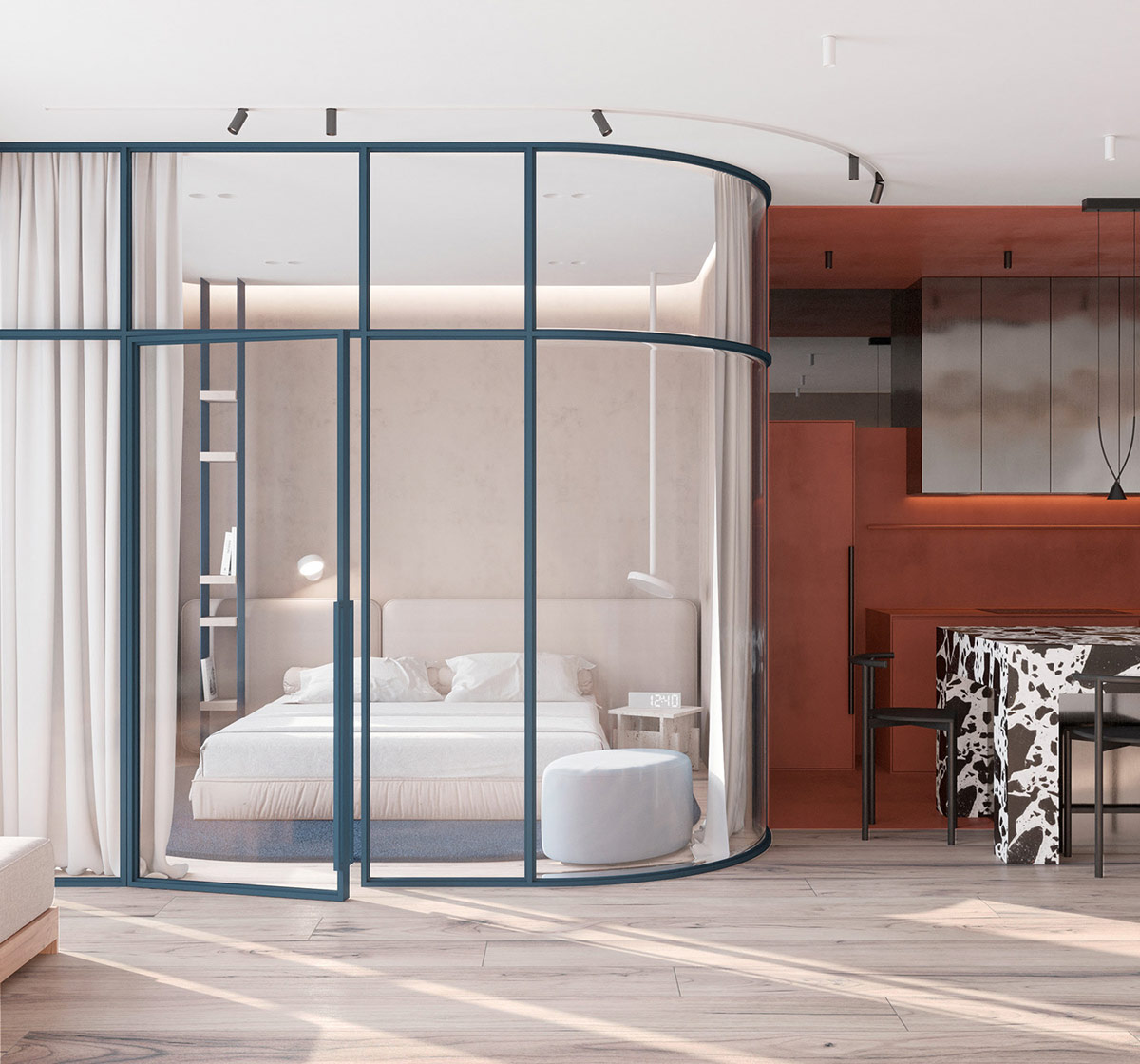 现代红色和蓝色风格的室内设计---酷图编号10