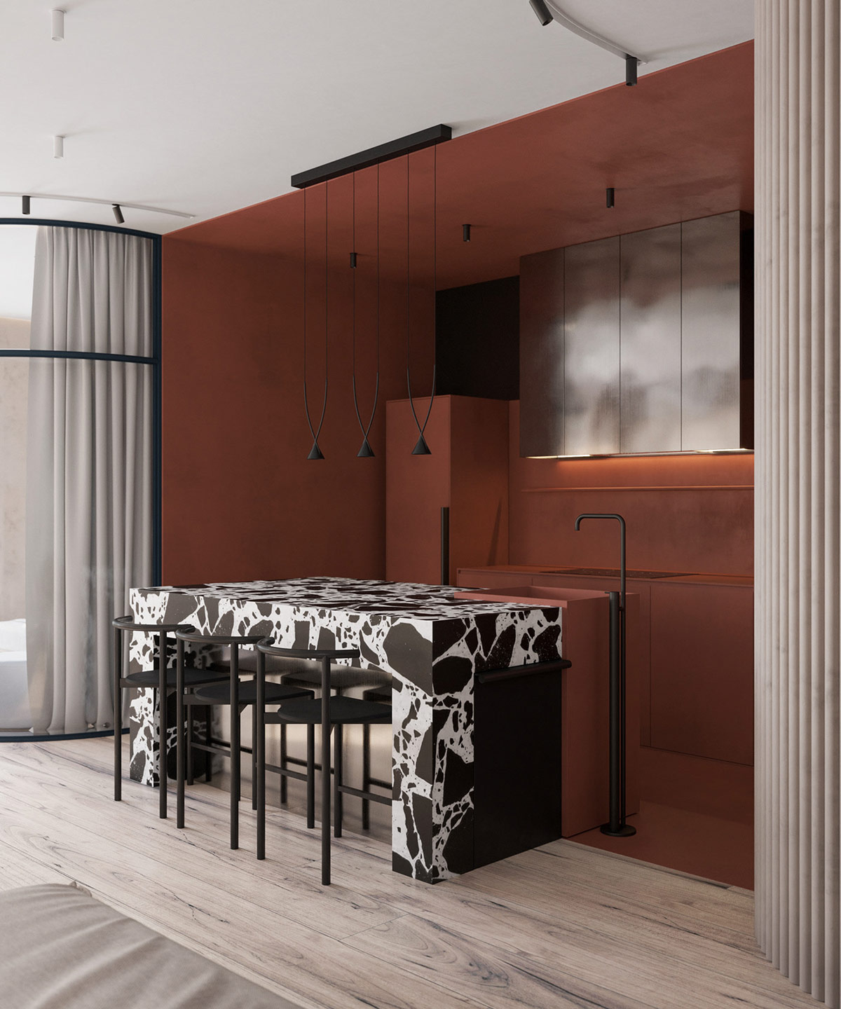 现代红色和蓝色风格的室内设计---酷图编号8