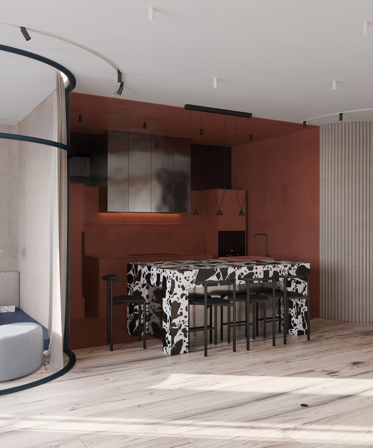 现代红色和蓝色风格的室内设计---酷图编号7