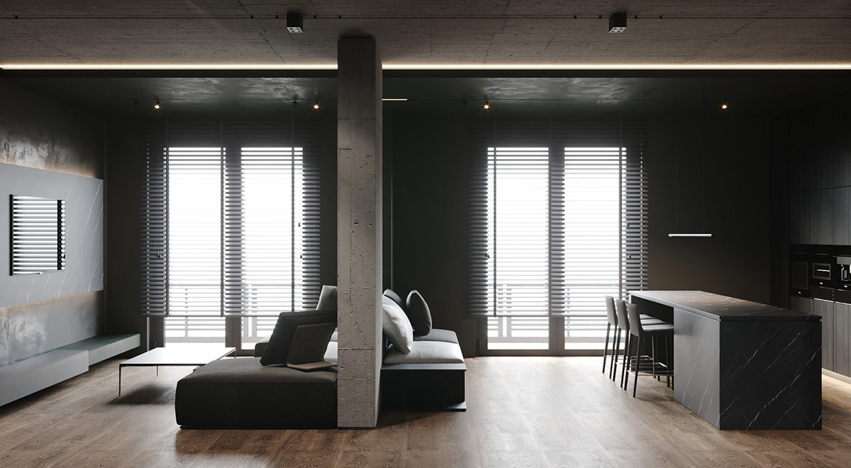 深色方案的室内设计---酷图编号4