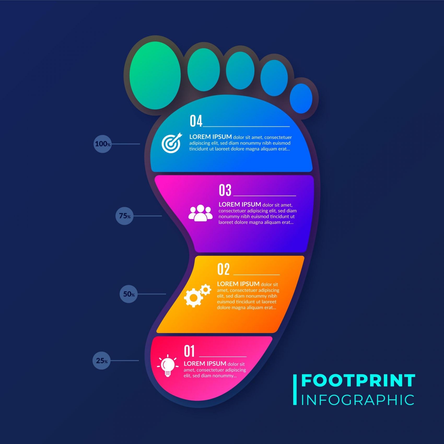 彩色小脚印素材图片