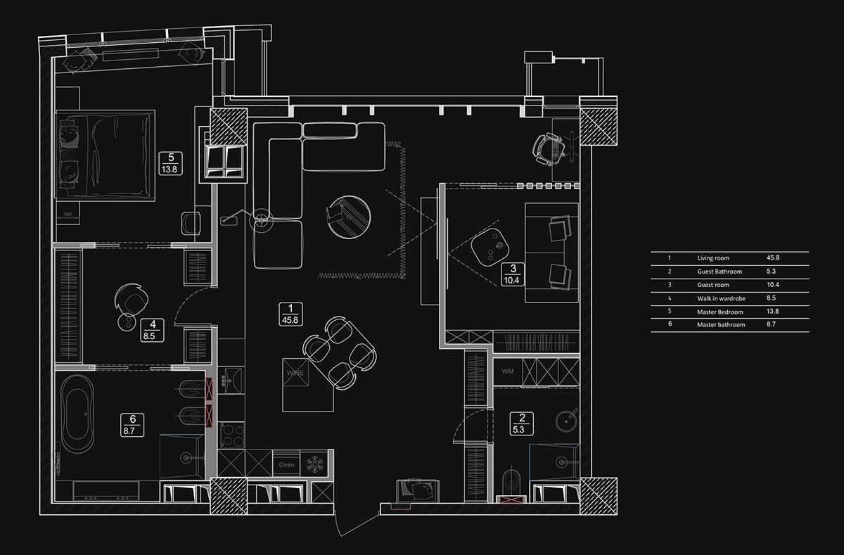 100平米以下的L型居住空间家居设计---酷图编号1328093