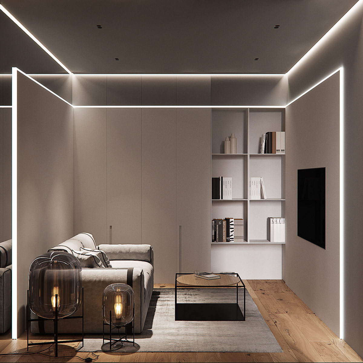 100平米以下的L型居住空间家居设计---酷图编号1328099