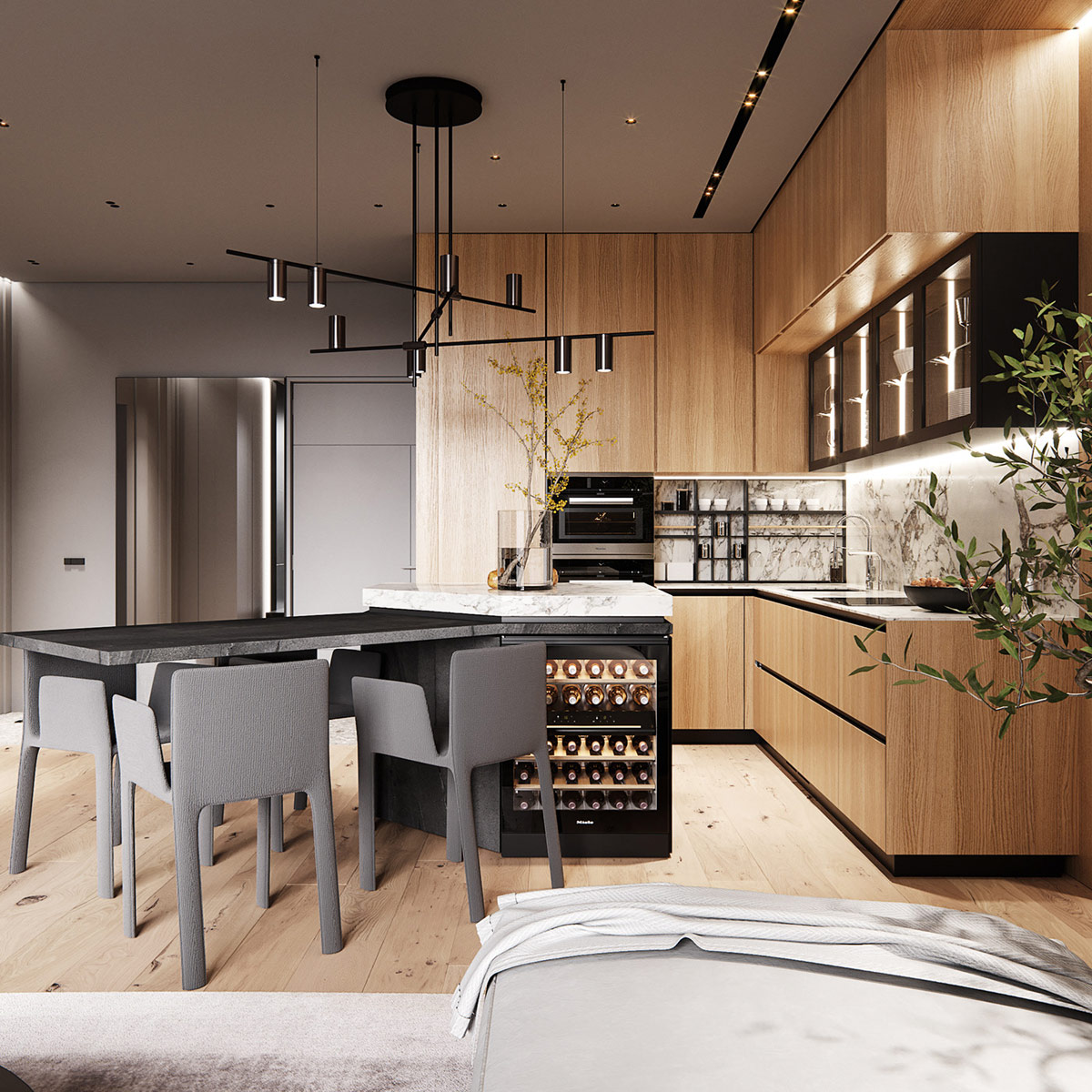 100平米以下的L型居住空间家居设计---酷图编号1328109