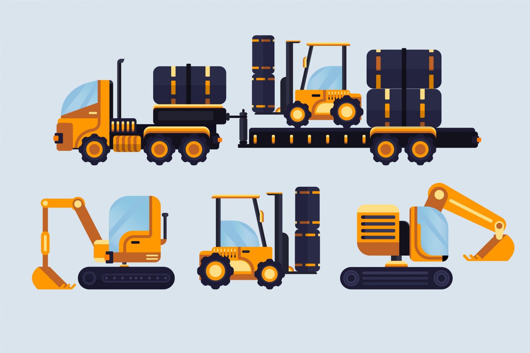 卡通儿童玩具工程车素材图片