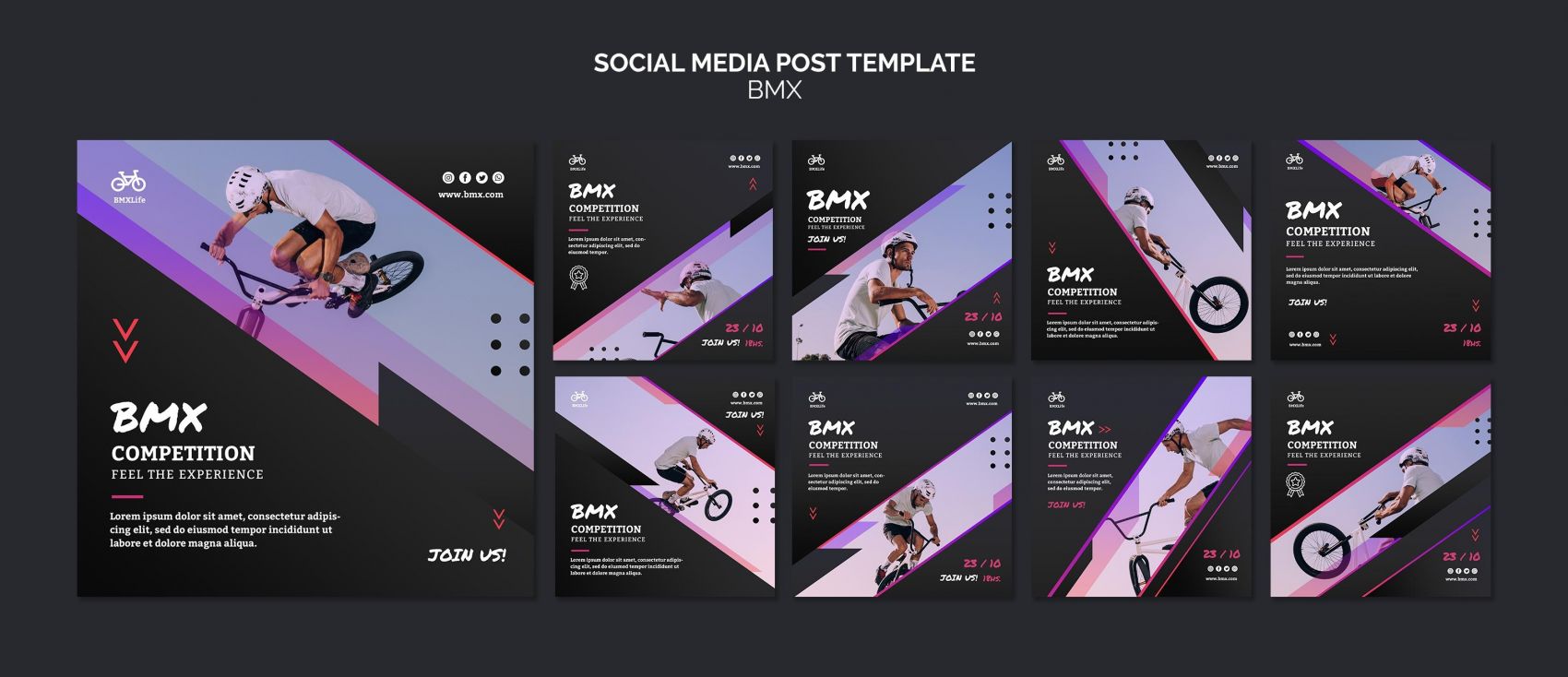 时尚自行车极限运动海报素材图片