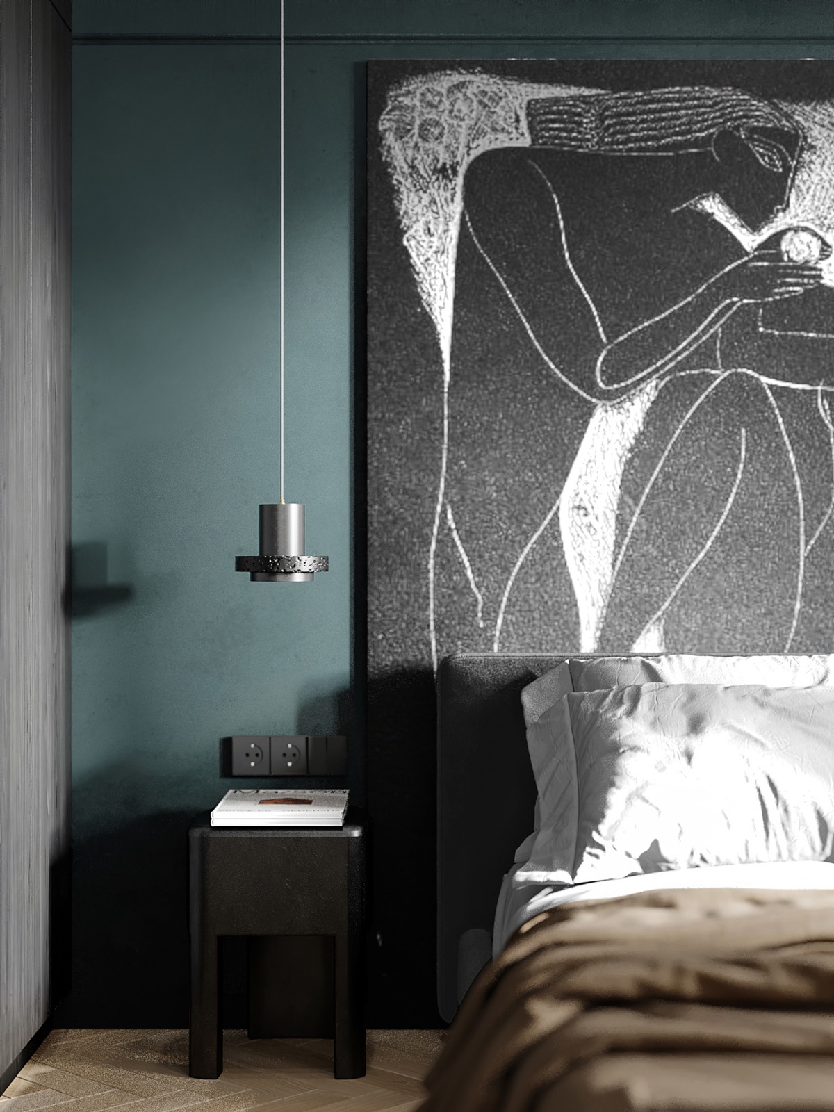 80平方米以下的经典木炭棕色公寓---酷图编号1329516