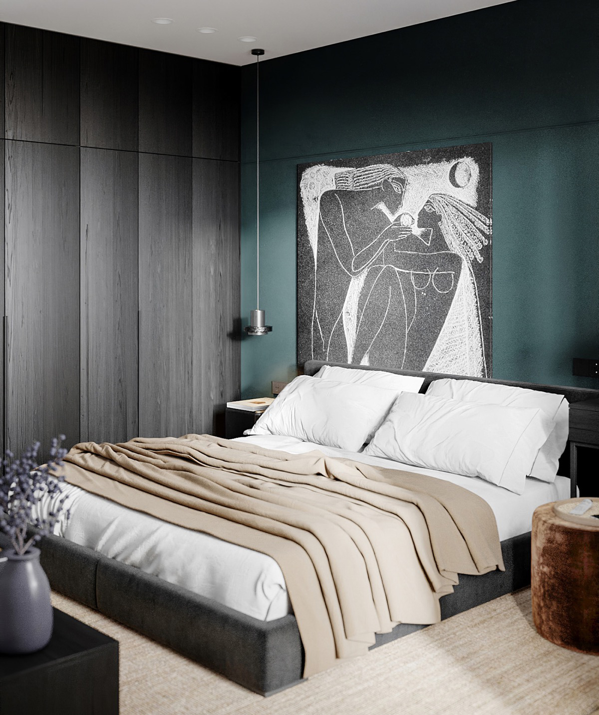 80平方米以下的经典木炭棕色公寓---酷图编号1329520