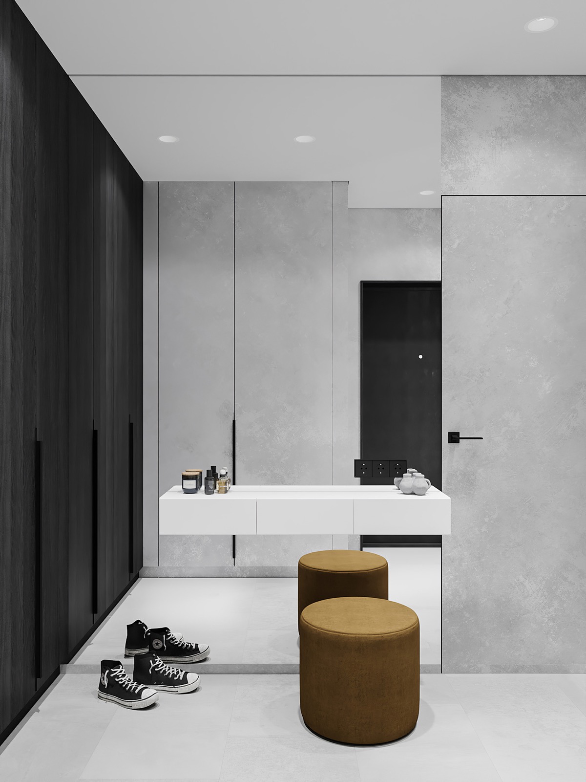 80平方米以下的经典木炭棕色公寓---酷图编号1329523