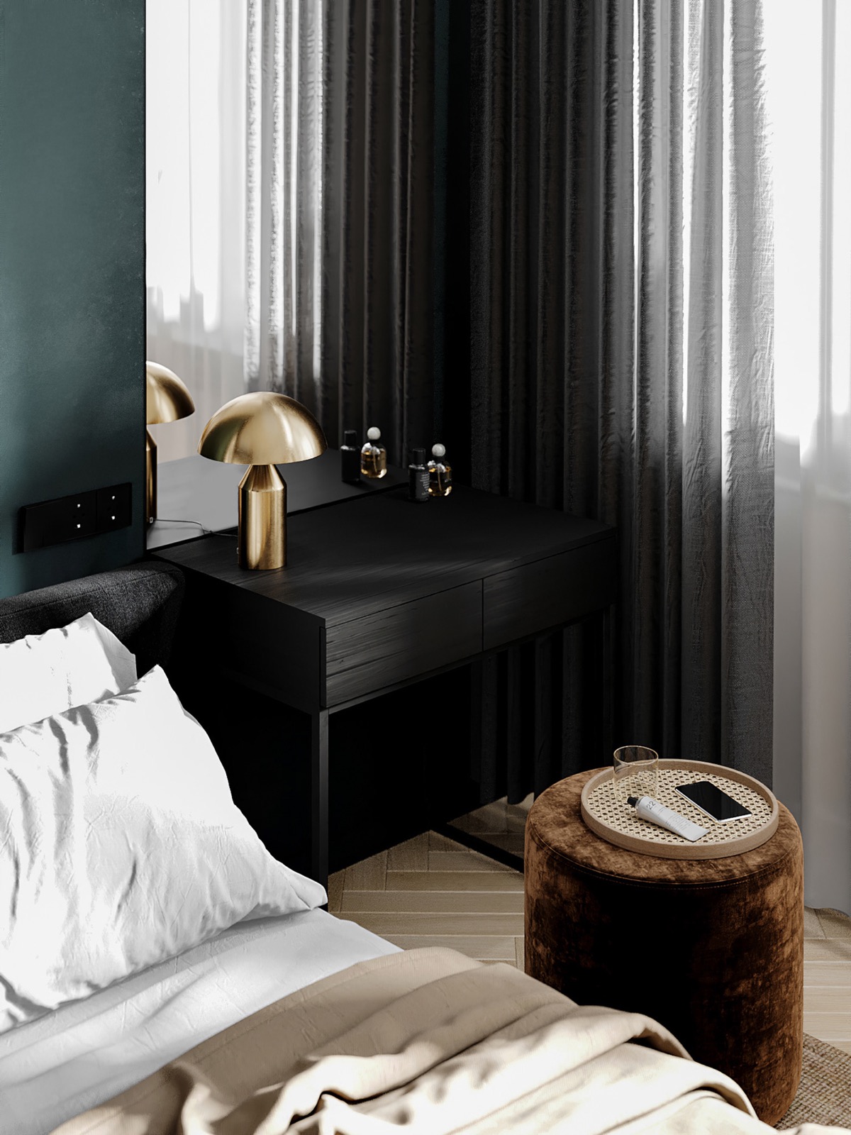 80平方米以下的经典木炭棕色公寓---酷图编号1329526