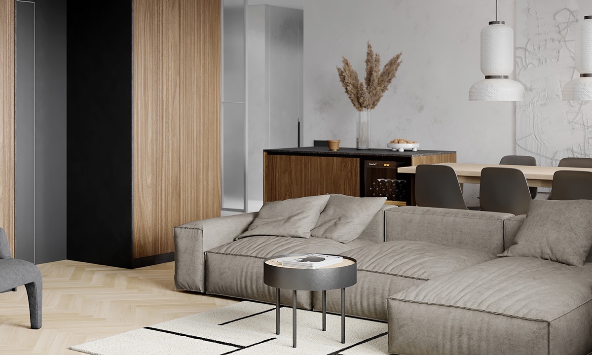 80平方米以下的经典木炭棕色公寓---酷图编号1329547