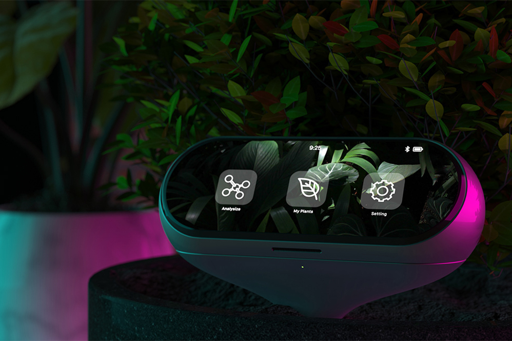 该设备与您的手机配对,因此无论您离家有多远,您都可以从室内植物接收最新信息