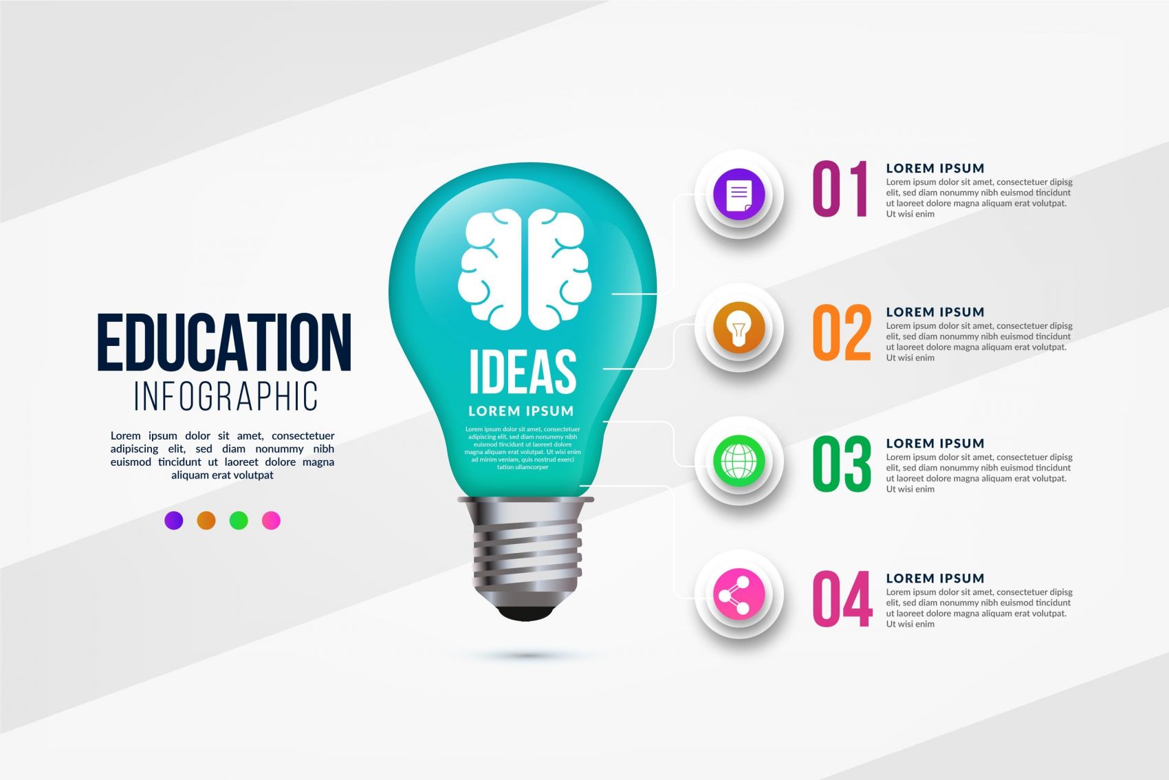 灯泡大脑数字步骤素材下载图片