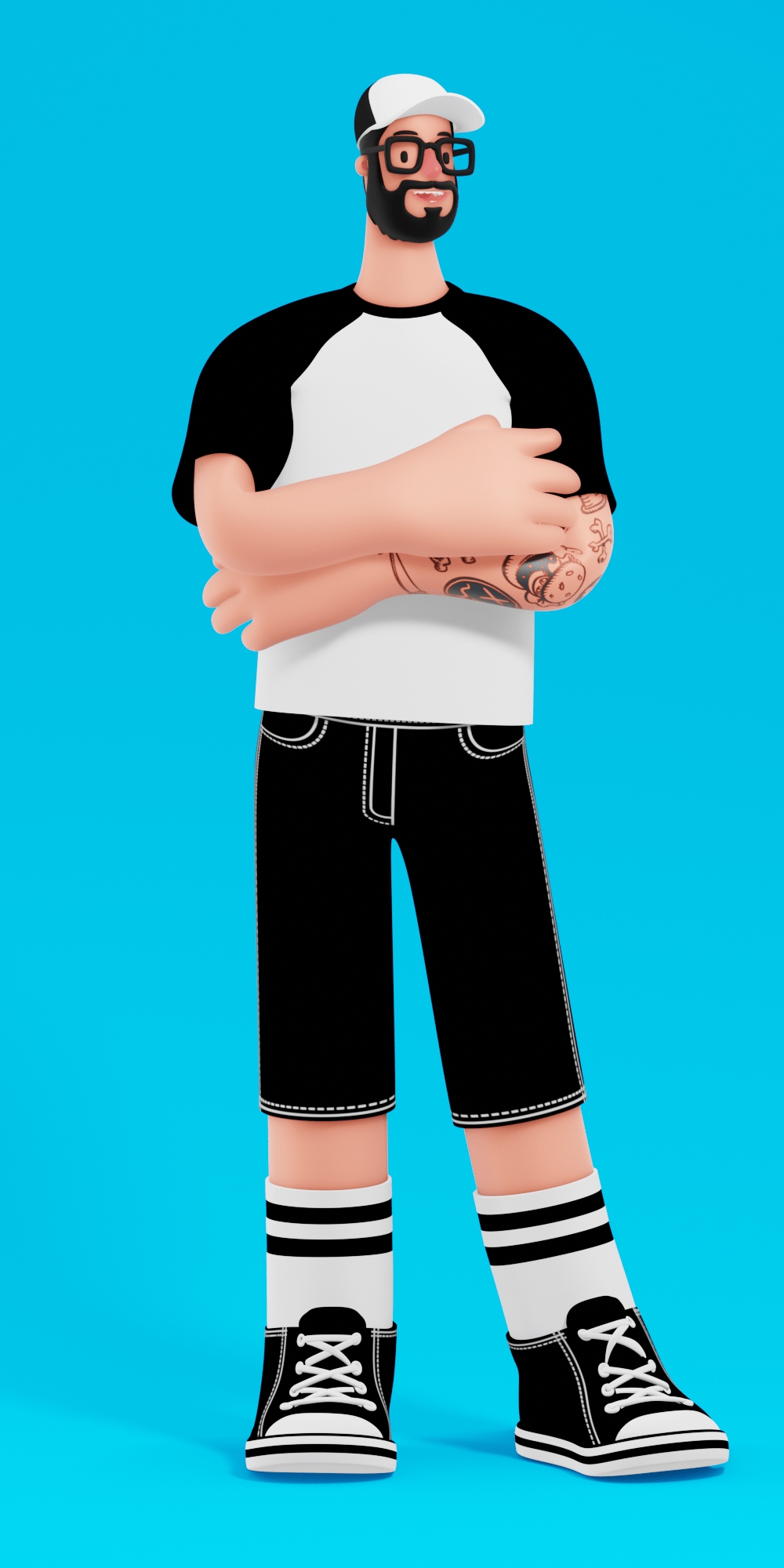 Ollie-滑板运动插画图片