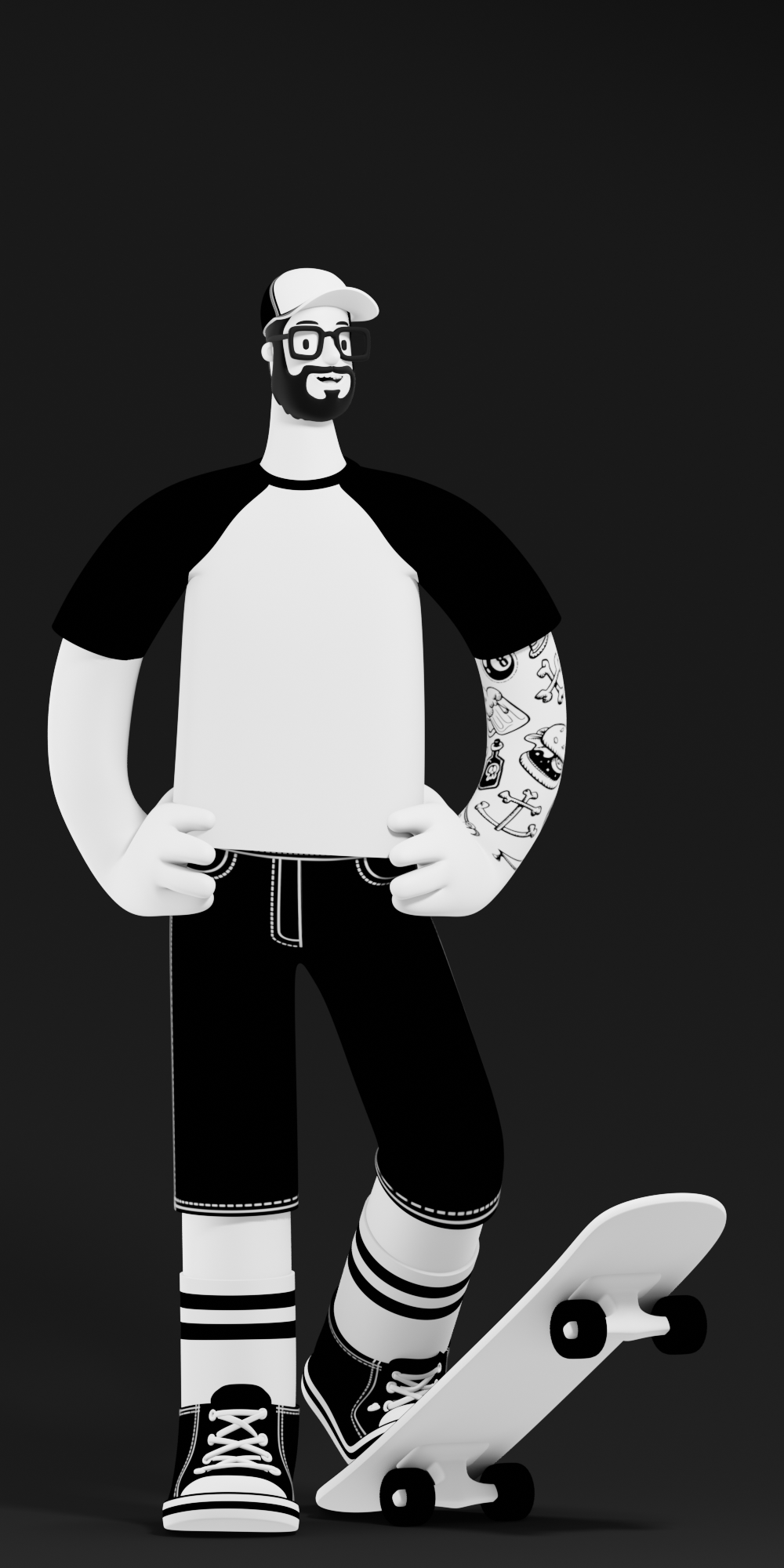 Ollie-滑板运动插画---酷图编号9